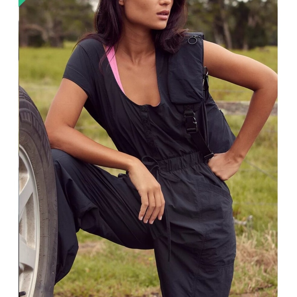 NWT Free People Jumpsuit Women's Fly By Night One Piece Cargo Parachute Small